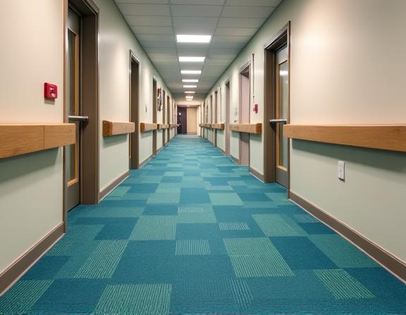 Specialised anti-slip and durable carpet in an aged care facility, Sunshine.